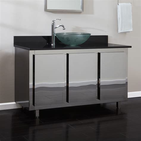 bathroom vanity cabinet stainless steel|stainless steel vanity with sink.